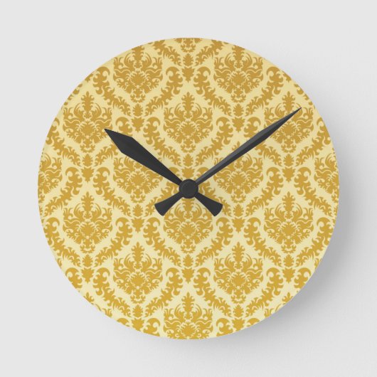 Golddamast Runde Wanduhr (Vorderseite)
