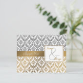 Golddamastenhochzeit Danke Postkarte (Stehend Vorderseite)