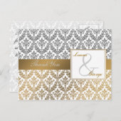 Golddamastenhochzeit Danke Postkarte (Vorne/Hinten)
