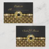 Golddamastenhochzeit "Tischnummer" Platzkarte (Vorne/Hinten)