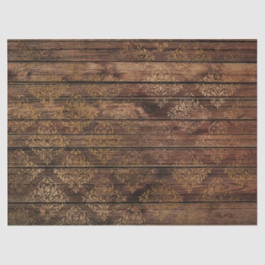 Golddampfer auf Braunholz-Dekoupage Seidenpapier (Vorderseite)