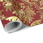 Golddampfer aus Burgund und glänzenden Imitaten Geschenkpapier (Rolleneckpunkt)