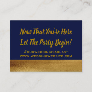 Golddanken blaues elegantes Hochzeits-Party Ihnen Visitenkarte