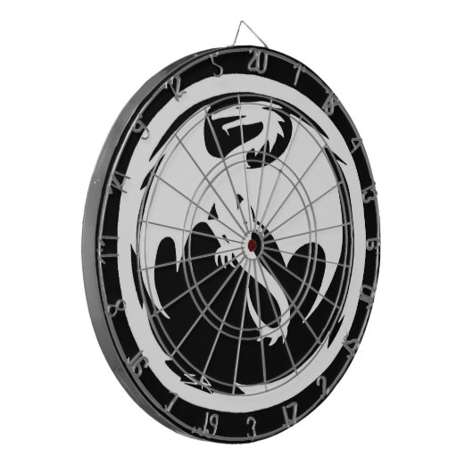 Golddartboard für Weißdrachen Dartscheibe (Vorderseite Links)