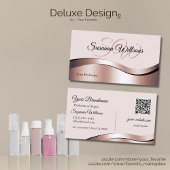 Golddekor-Initialen für luxuriöse Wave Rose QR-Cod Visitenkarte