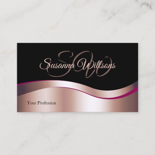 Golddekor-Initials QR-Code der klassischen Black W Visitenkarte (Vorderseite)