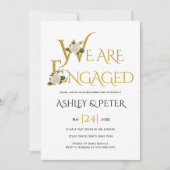 Golddekorative Typografie, Rose-Engagement-Partei Einladung (Vorderseite)