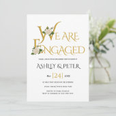 Golddekorative Typografie, Rose-Engagement-Partei Einladung (Stehend Vorderseite)