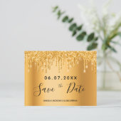 Golddetails aus Quinceanera Save the Date Postkarte (Stehend Vorderseite)