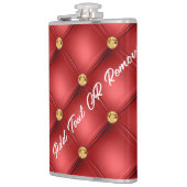 Golddiamant - roter Flasche mit benutzerdefinierte Flachmann (Links)