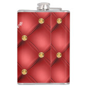 Golddiamant - roter Flasche mit benutzerdefinierte Flachmann (Rückseite)