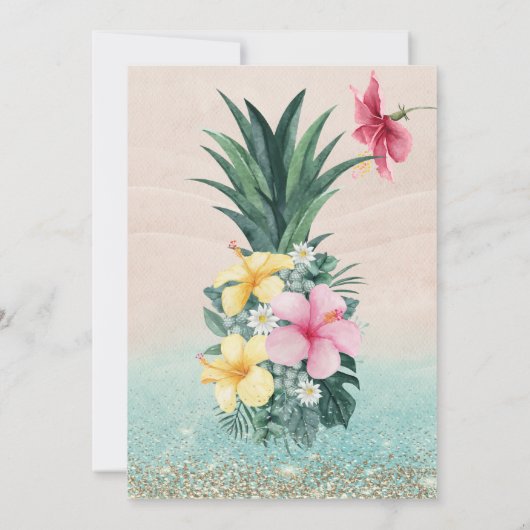 Golddiamanten, Ananas Beach Sweet 16 Einladung (Rückseite)