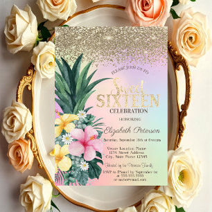 Golddiamanten, Ananas, Holografischer Süßstoff 16 Einladung