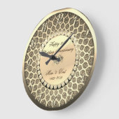 Golddiamanten, Damast-25. Hochzeitstag Große Wanduhr (Winkel)