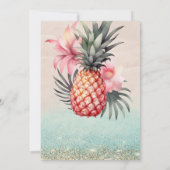 Golddiamanten,Hibiskus Ananas Beach Sweet 16 Einladung (Rückseite)
