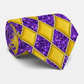 Golddiamantlila Sequin-Muster-Karneval-Krawatte Krawatte (Gerollt)
