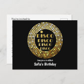 Golddisco Ball Postcard Einladung (Vorne/Hinten)