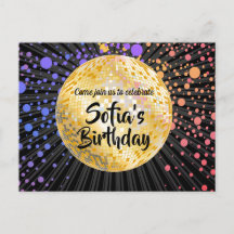 Golddisco Ball Postcard Einladung