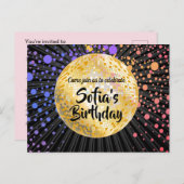 Golddisco Ball Postcard Einladung (Vorne/Hinten)