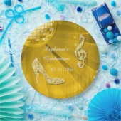 Golddisco-Ball-und Heels-Abschluss Pappteller (Party)