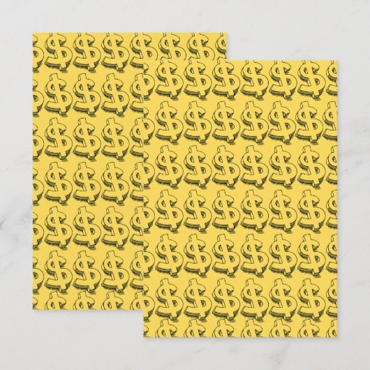 Golddolar Dankeskarte (Vorne/Hinten)