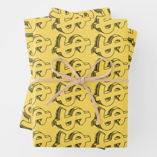 Golddolar Geschenkpapier Set (Beispiel)