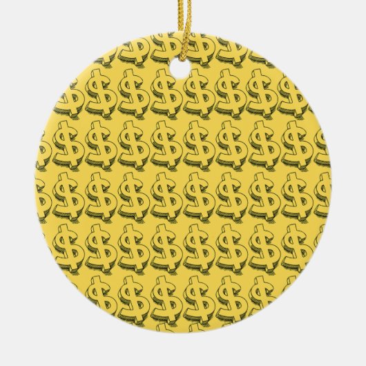 Golddolar Keramik Ornament (Vorne)