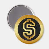 GOLDDOLLAR-ZEICHEN MAGNET (Vorderseite/Rückseite)