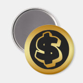 GOLDDOLLAR-ZEICHEN MAGNET (Vorderseite/Rückseite)