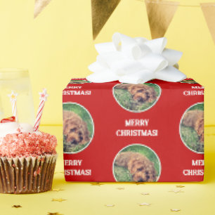 Golddoodle rotes Wrapping-Papier Geschenkpapier