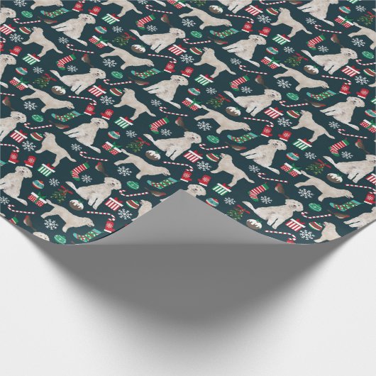 Golddoodle Weihnachtswrapping Paper Geschenkpapier (Ecke)