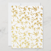 Golddoppeltes Bambusglück-chinesische Hochzeit Einladung (Rückseite)