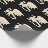 Golddrache auf schwarz geschenkpapier (Ecke)