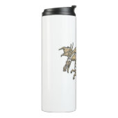 Golddrache auf Weiß Thermosbecher (Nach links gedreht)