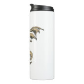 Golddrache auf Weiß Thermosbecher (Nach rechts gedreht)