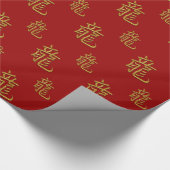 Golddrache Geschenkpapier (Ecke)