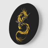 Golddrache Große Wanduhr (Winkel)