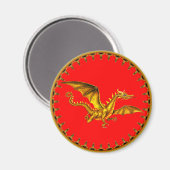 Golddrache in Rot Magnet (Vorderseite/Rückseite)