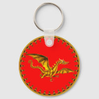 Golddrache in Rot