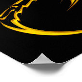 Golddrache mit Kanji-Symbol Poster (Ecke)