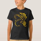 Golddrache mit Kanji-Symbol T-Shirt (Vorderseite)