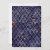 Golddrache mit Navy Blue Scales Geburtstagsparty Einladung (Rückseite)