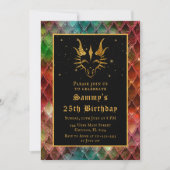 Golddrache mit Regenbogenskala Geburtstagsparty Einladung (Vorderseite)