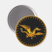 Golddrache schwarz magnet (Vorderseite/Rückseite)