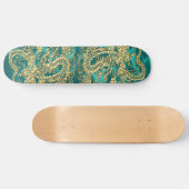 Golddrache Türkis Satin Lush Skateboard (Horizontal)