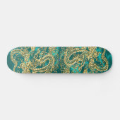 Golddrache Türkis Satin Lush Skateboard (Horizontal)