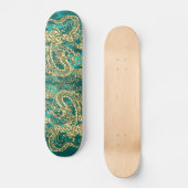 Golddrache Türkis Satin Lush Skateboard (Vorderseite)
