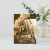 Golddrache und Prinzessin Elf Postkarte (Stehend Vorderseite)