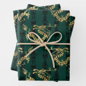 Golddrachen auf Grün Geschenkpapier Set (Beispiel)