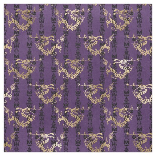 Golddrachen auf Lila Stoff (Muster)